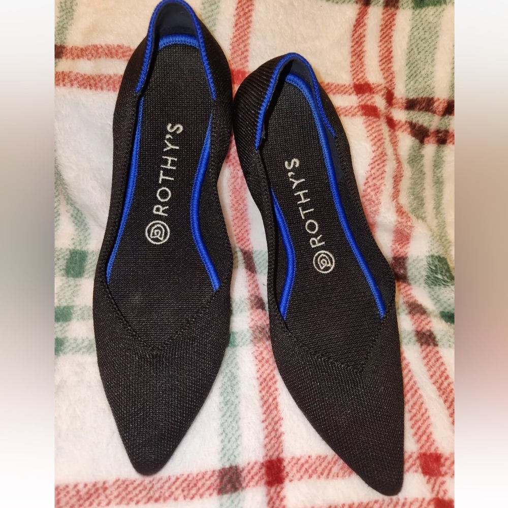 Rothy's Point- Black Knit 8.5